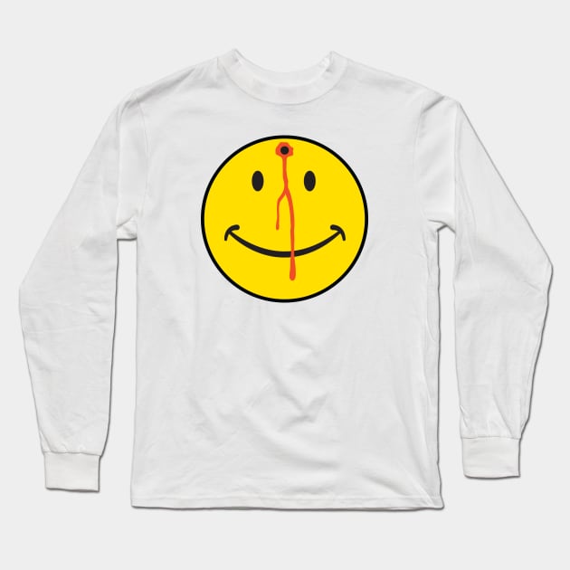 Smiley Face Bullethole Long Sleeve T-Shirt by Chewbaccadoll